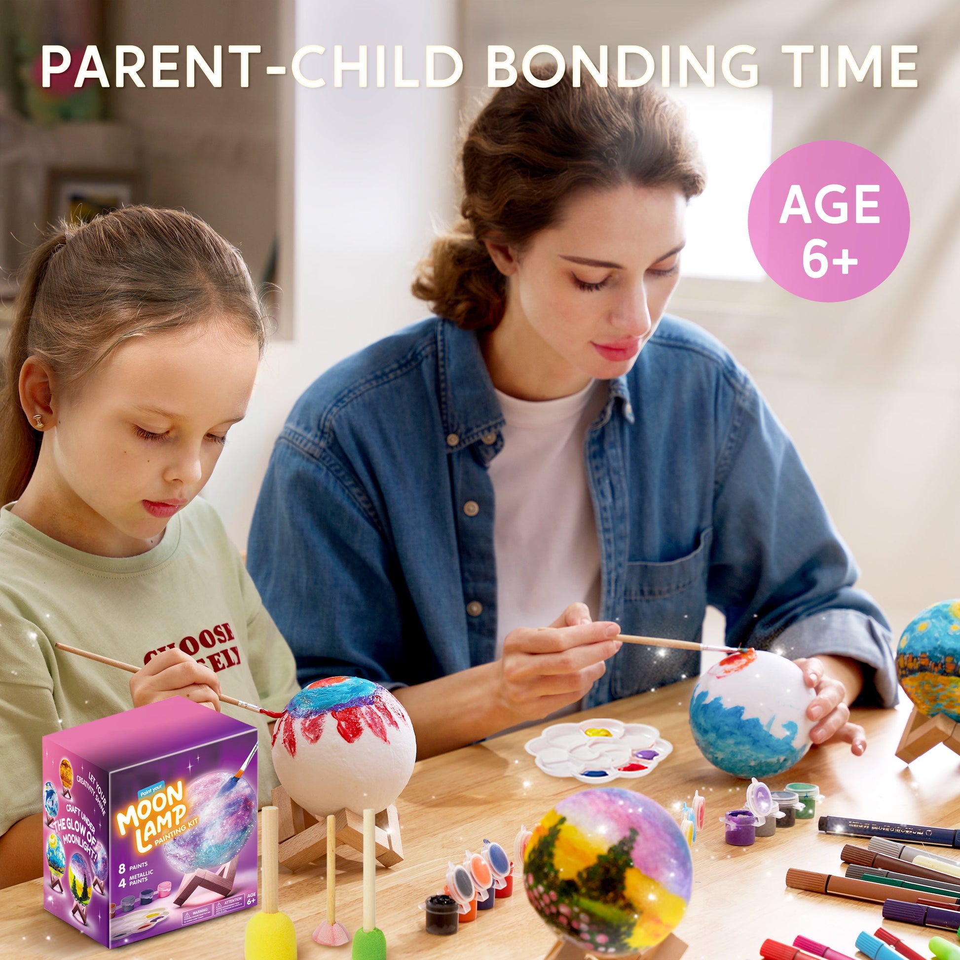 Paint Your Own Moon Lamp – A Glowing Craft Adventure for Kids 6–12  Perfect Birthday Gift for Boys & Girls
