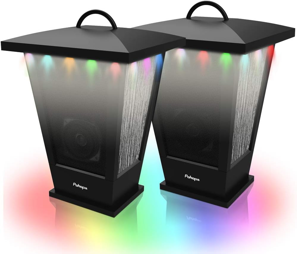 Bluetooth Speakers Waterproof, 2 Packs True Wireless Stereo Sound 20W Dual Pairing Lantern Indoor Outdoor Speakers