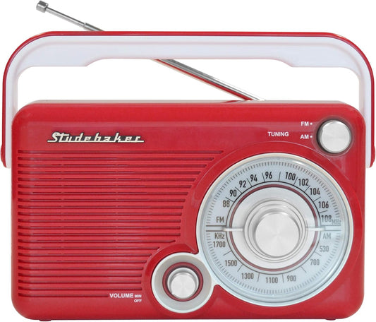 Retro AM/FM Radio – Portable, Aux-In, Headphone Jack, Dual Power