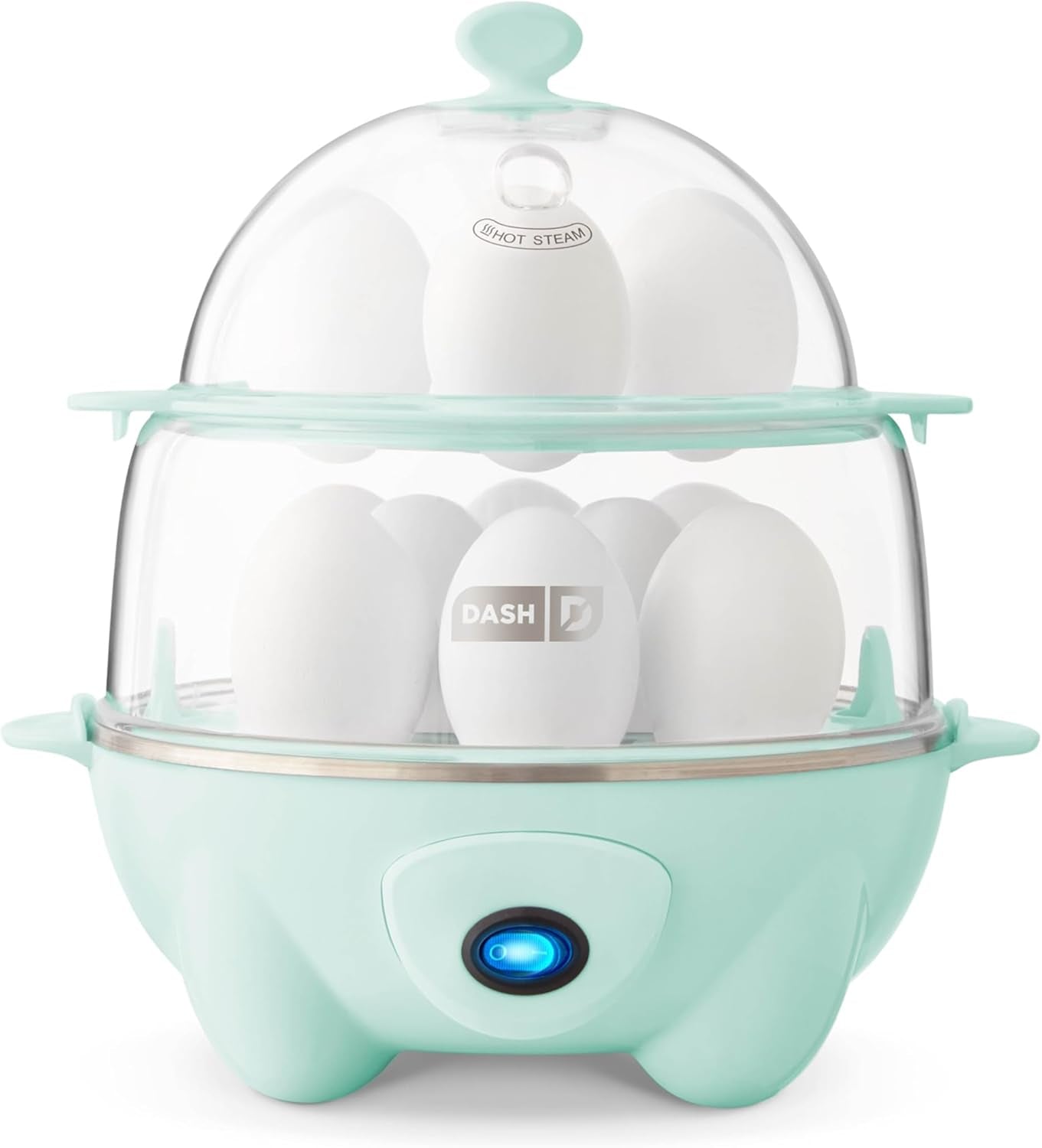 Deluxe Rapid Egg Cooker for Hard Boiled, Poached, Scrambled Eggs, Omelets, Steamed Vegetables, Dumplings & More, 12 Capacity, with Auto Shut off Feature - White