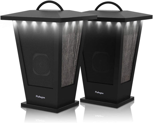 Bluetooth Speakers Waterproof, 2 Packs True Wireless Stereo Sound 20W Dual Pairing Lantern Indoor Outdoor Speakers