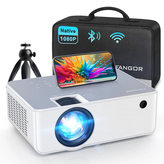 - Wireless Bluetooth Projector 1080P – Portable Full HD Video Player for Indoor & Outdoor Use with Tripod