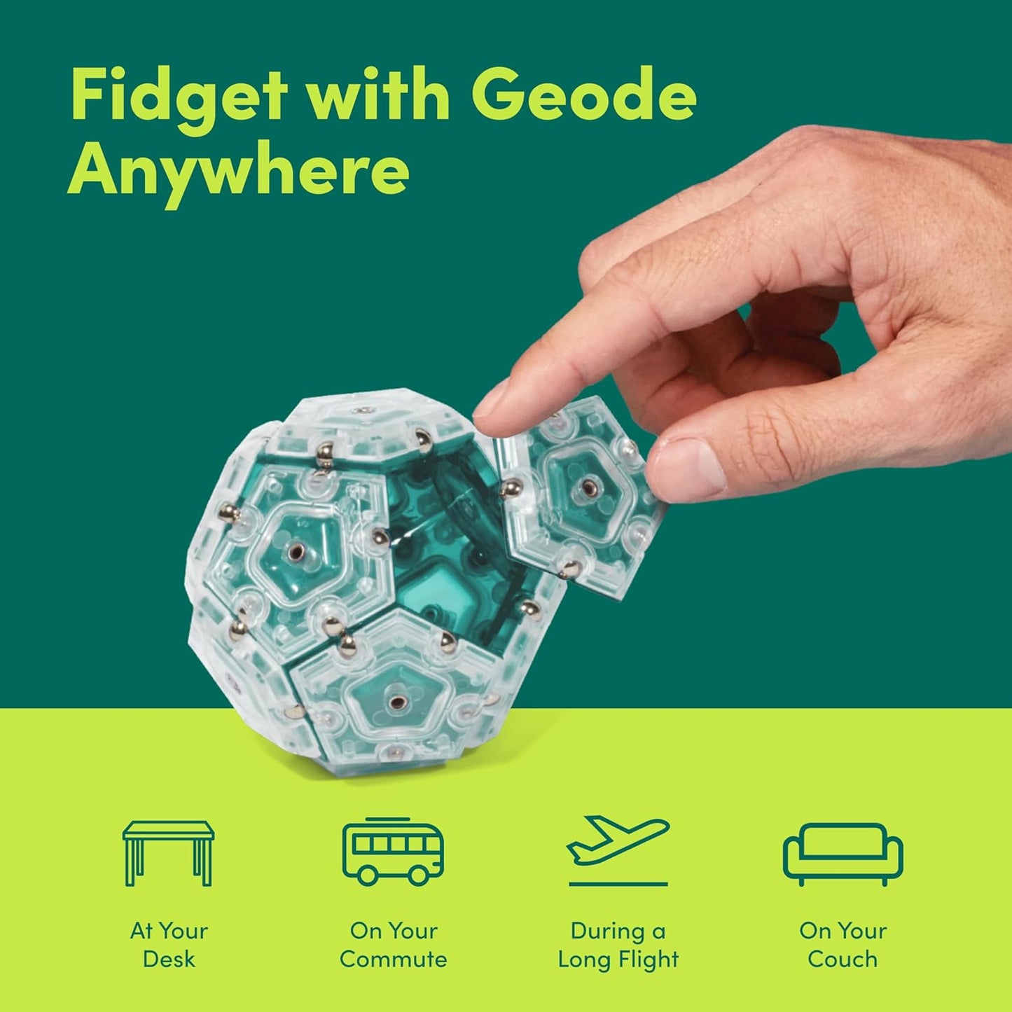 Geode Magnetic Fidget Toy | Sensory Desk Toy for Adults & Teens 14+ | Stress Relief Gift
