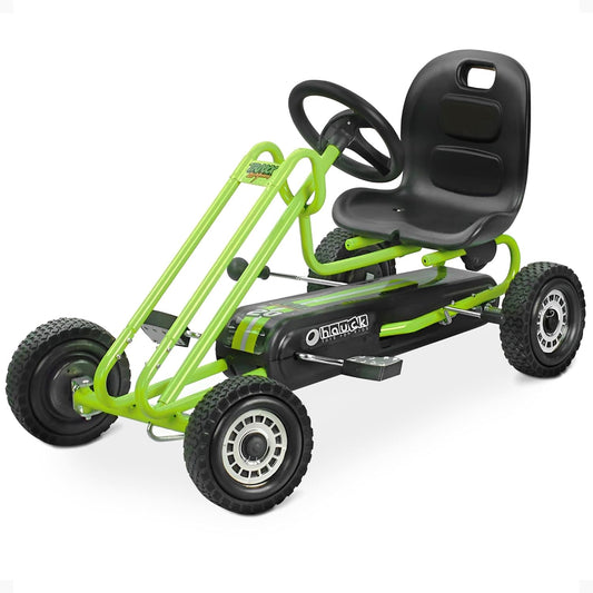 Kids Pedal Go Kart – 4-Wheel Bicycle Cart for Boys & Girls Ages 4–8  Race Green, Outdoor Ride-On with Plastic Wheels