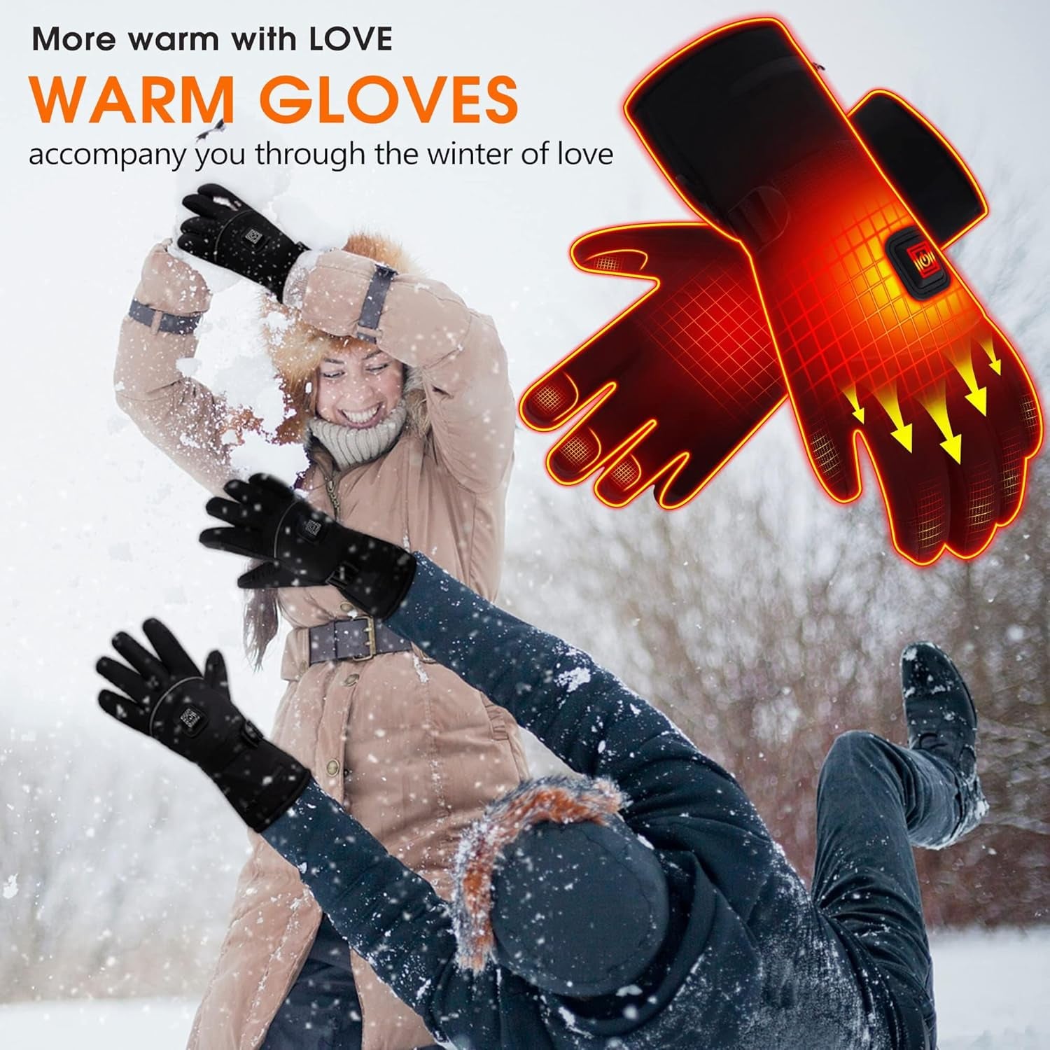🧤 Rechargeable Heated Gloves – Waterproof, Touchscreen-Ready for Outdoor Sports & Winter Work