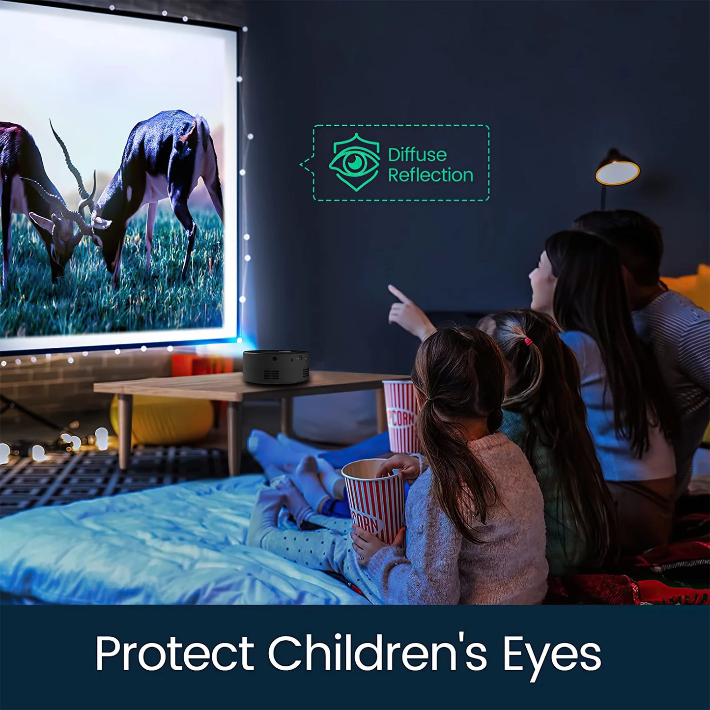 Portable Full HD 1080P Mini Projector – Movie & Video Streaming with Remote