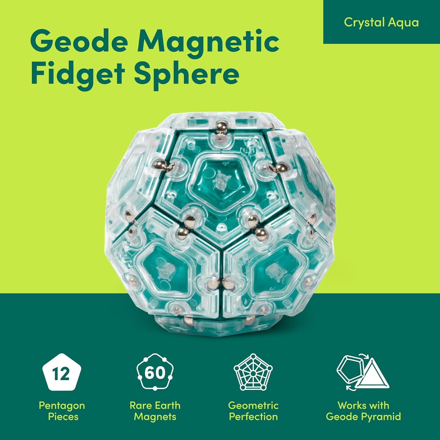 Geode Magnetic Fidget Toy | Sensory Desk Toy for Adults & Teens 14+ | Stress Relief Gift