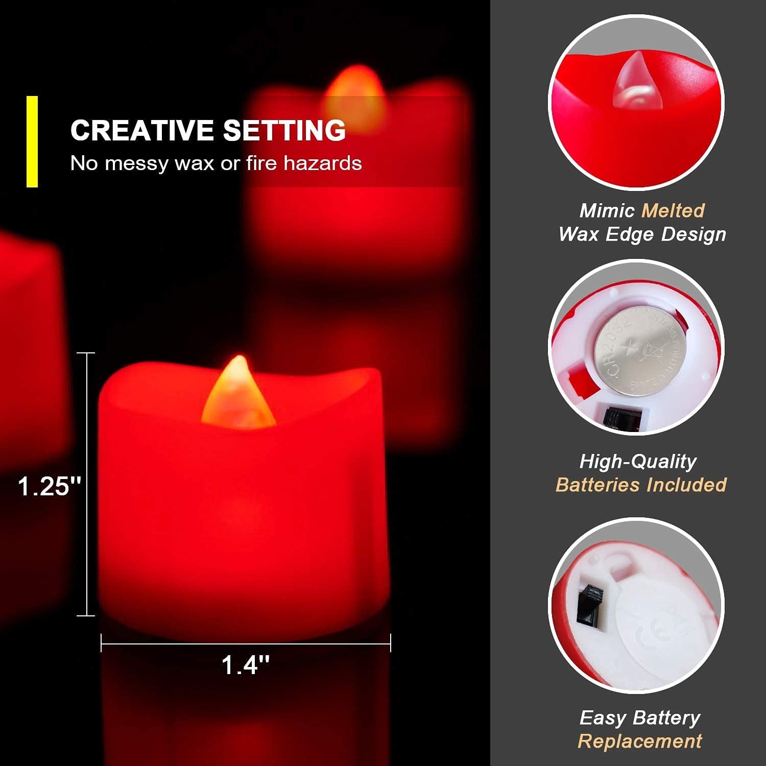LED Tea Lights – Long-Lasting Battery Operated Flameless Candles for Events & Home (24-Pack)