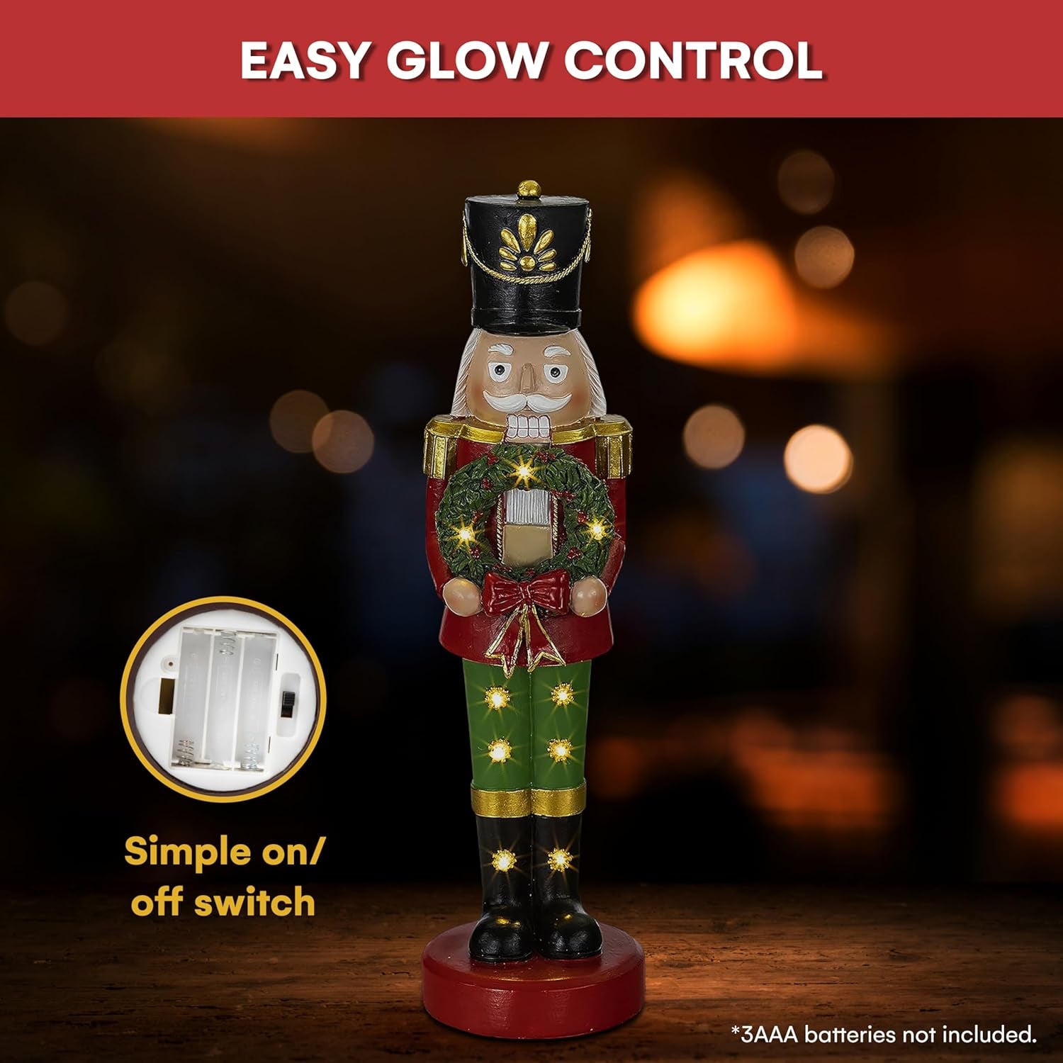 🎄 Christmas Figurines – Light-Up Resin Holiday Decorations with LED & Fiber Optic Accents for Indoor Display