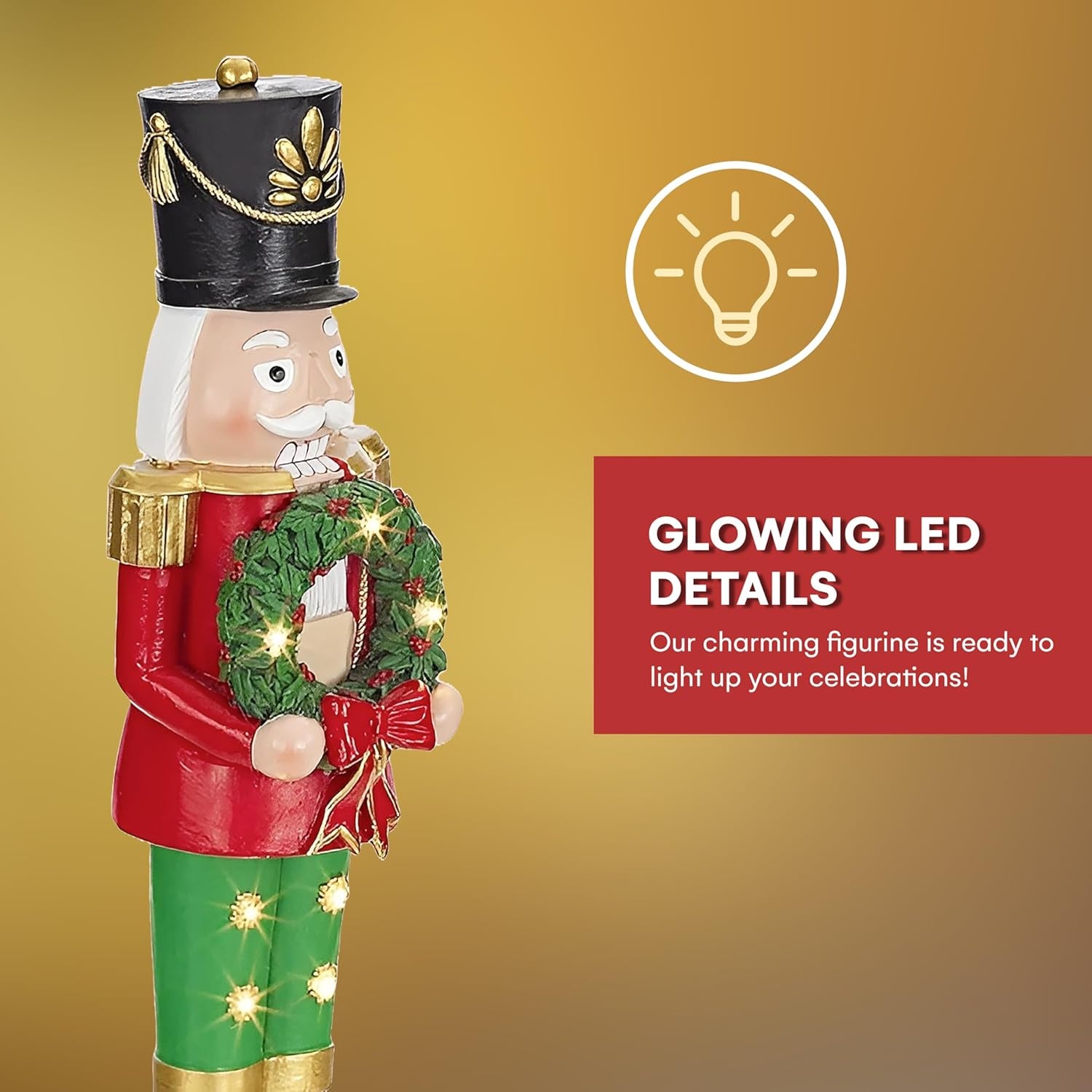 🎄 Christmas Figurines – Light-Up Resin Holiday Decorations with LED & Fiber Optic Accents for Indoor Display