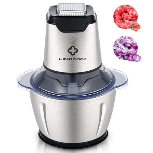 5-Cup Electric Meat Grinder & Food Processor – Stainless Steel Bowl for Chopping Vegetables, Fruits & More