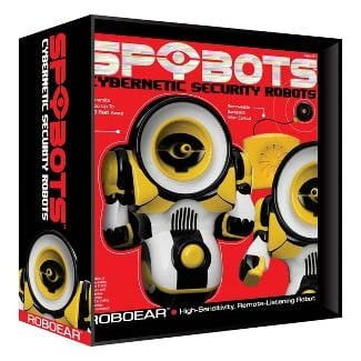 SPYBOTS Cybernetic Security Robots -ROBOEAR Yellow Remote Listening Robot