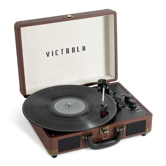 Journey Bluetooth Suitcase Record Player with 3-Speed Turntable