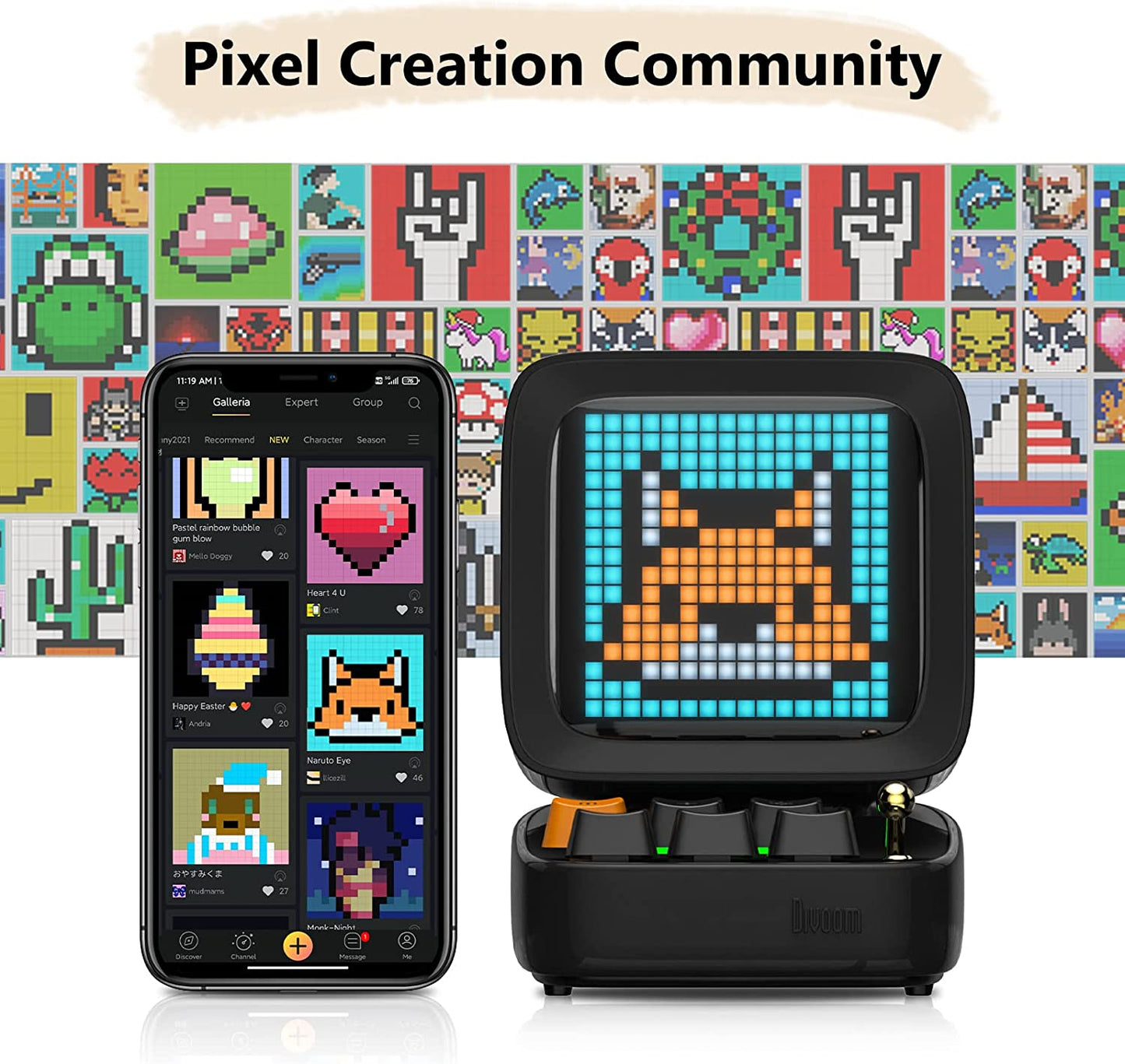 Ditoo Retro Pixel Speaker – LED Game Screen & Bluetooth Beats