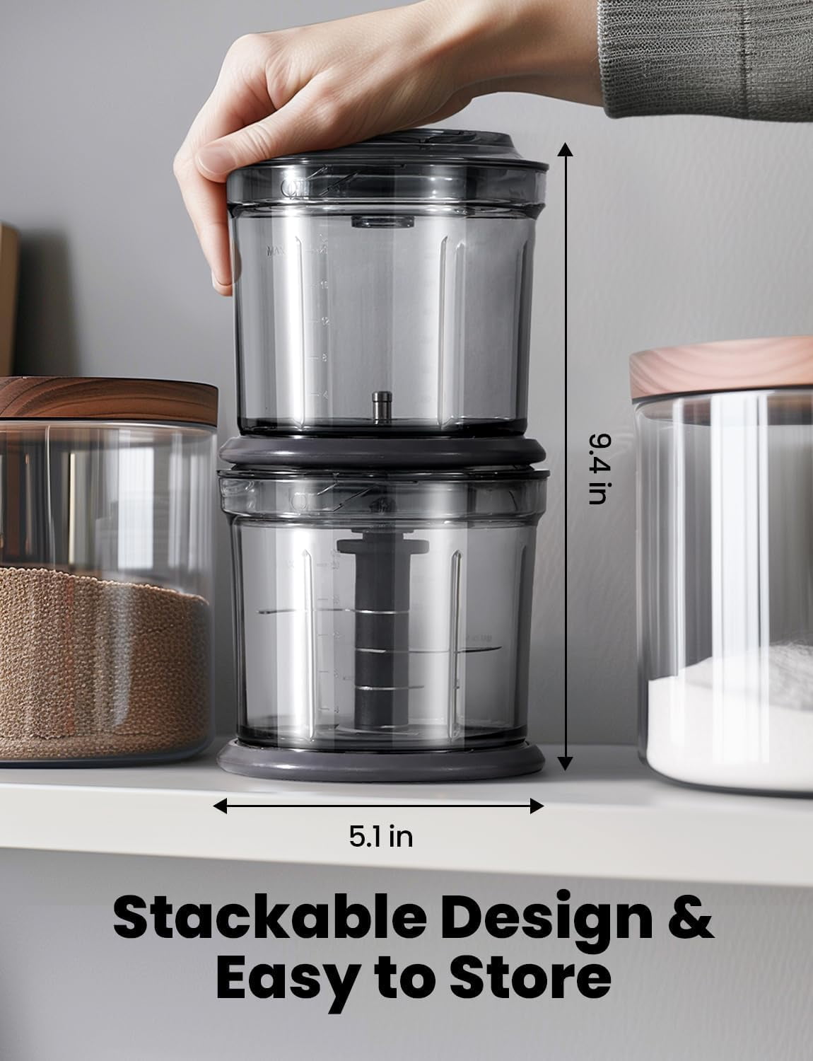 Small but Mighty Food Chopper – 4-Cup Electric Processor with Dual Bowls & Multi-Blade System for Meat, Veggies & More