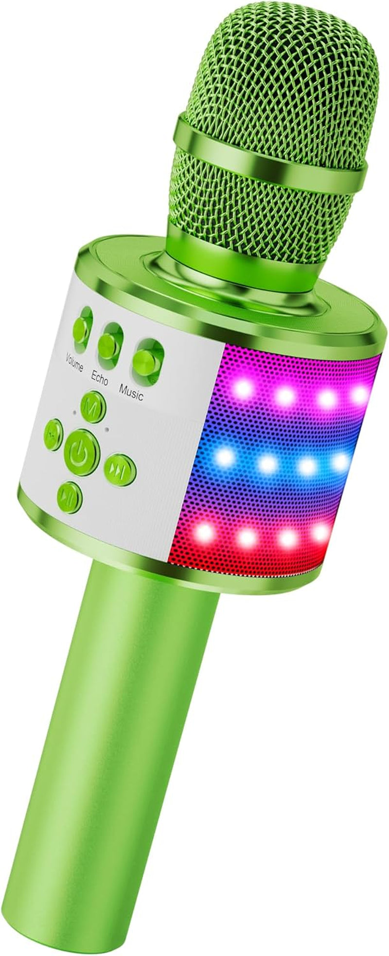 ✨ Portable Bluetooth Karaoke Microphone – Q78 Gold with Built-In Speaker, Echo Effect & LED Lights – Perfect for Parties, Gifts & On-the-Go Fun