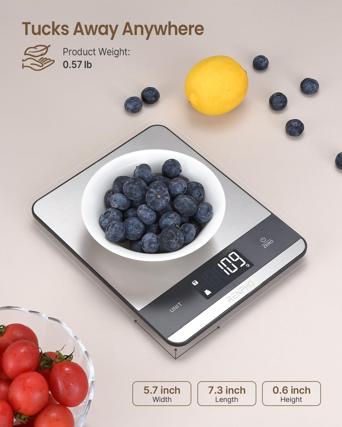 Featherlight Precision: Stainless Digital Scale with Tare & 7 Units