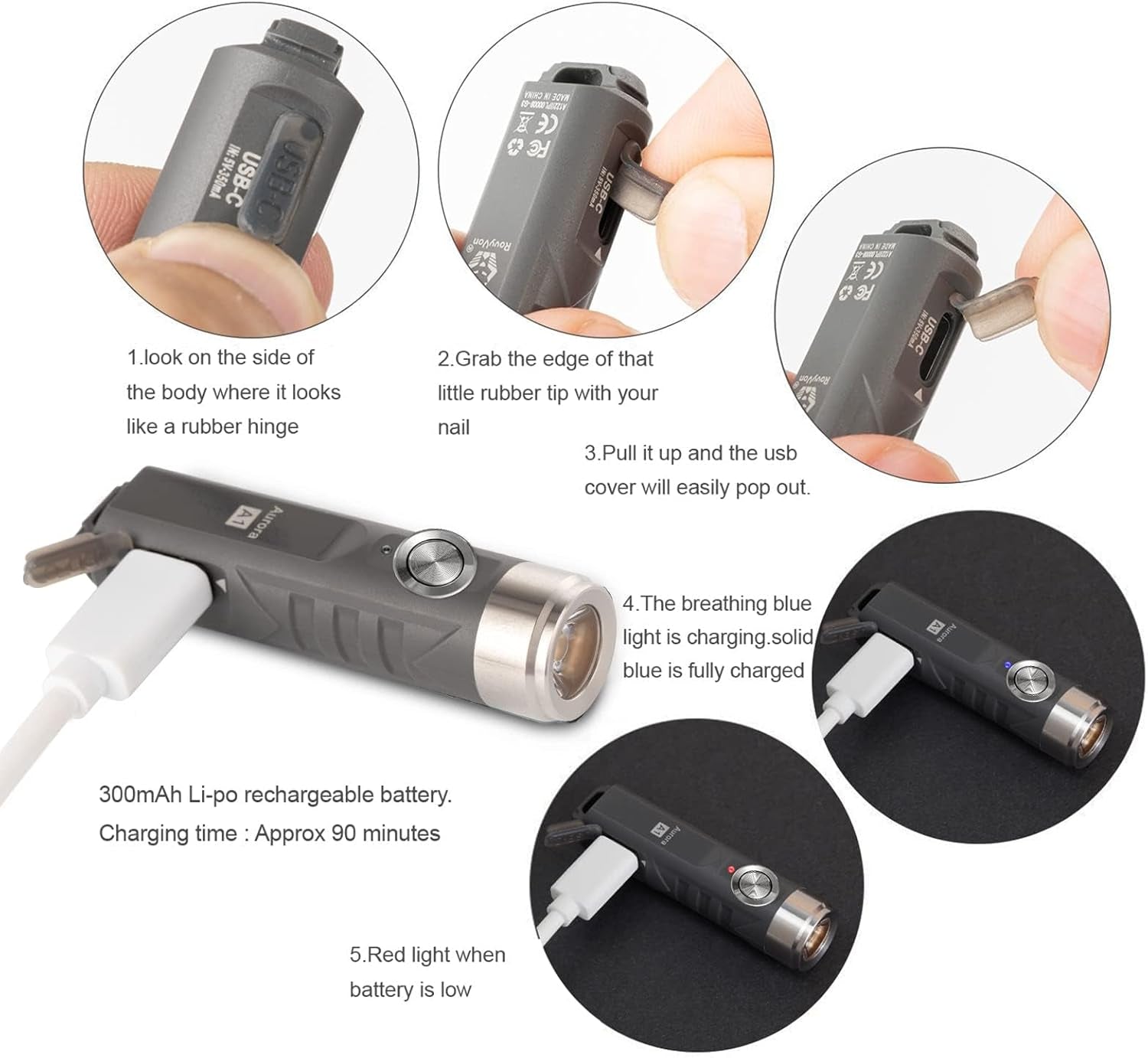 Rechargeable A1 Gen 4 Mini Keychain Flashlight – 650 Lumens Brightness, Outdoor EDC Essential for Camping & More