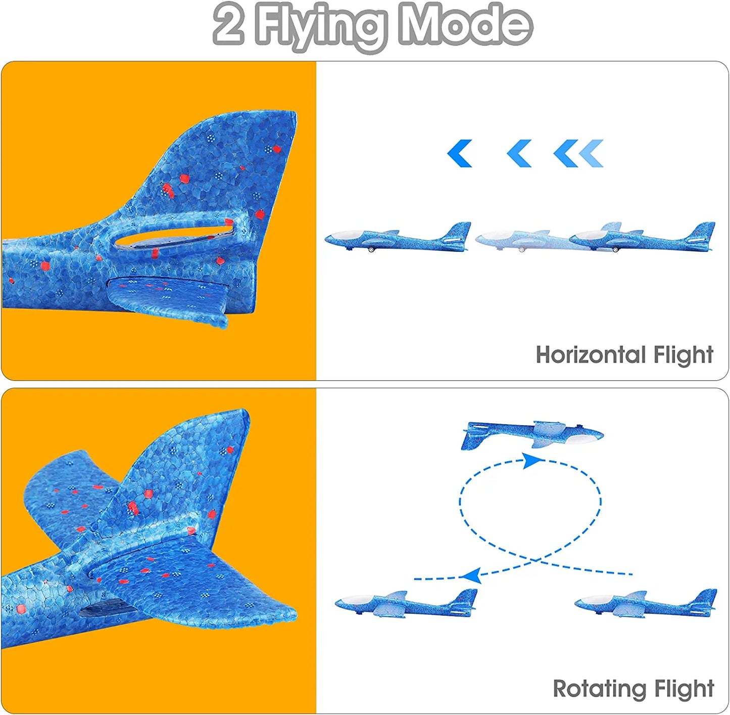 SkyLaunch Gliders – LED Foam Airplanes with Launcher & 2 Flight Modes (Set of 2)
