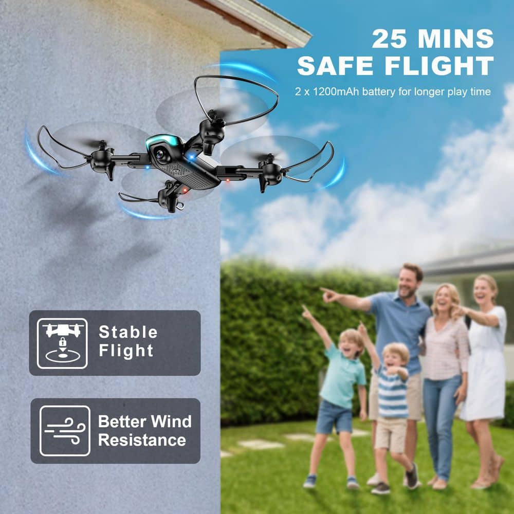 Foldable Drone with 1080P HD Camera – Live Video, Waypoint Flight, Altitude Hold, 3D Flip & 3-Speed Modes