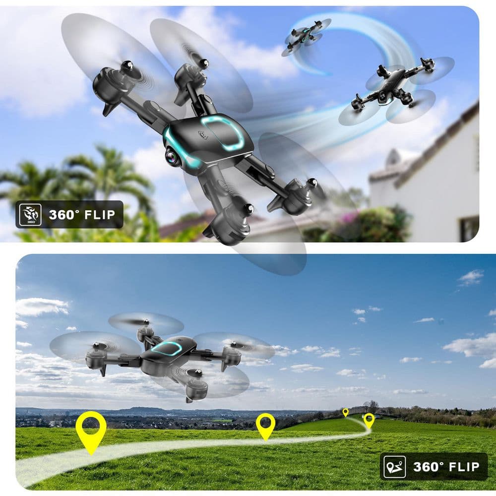 Foldable Drone with 1080P HD Camera – Live Video, Waypoint Flight, Altitude Hold, 3D Flip & 3-Speed Modes