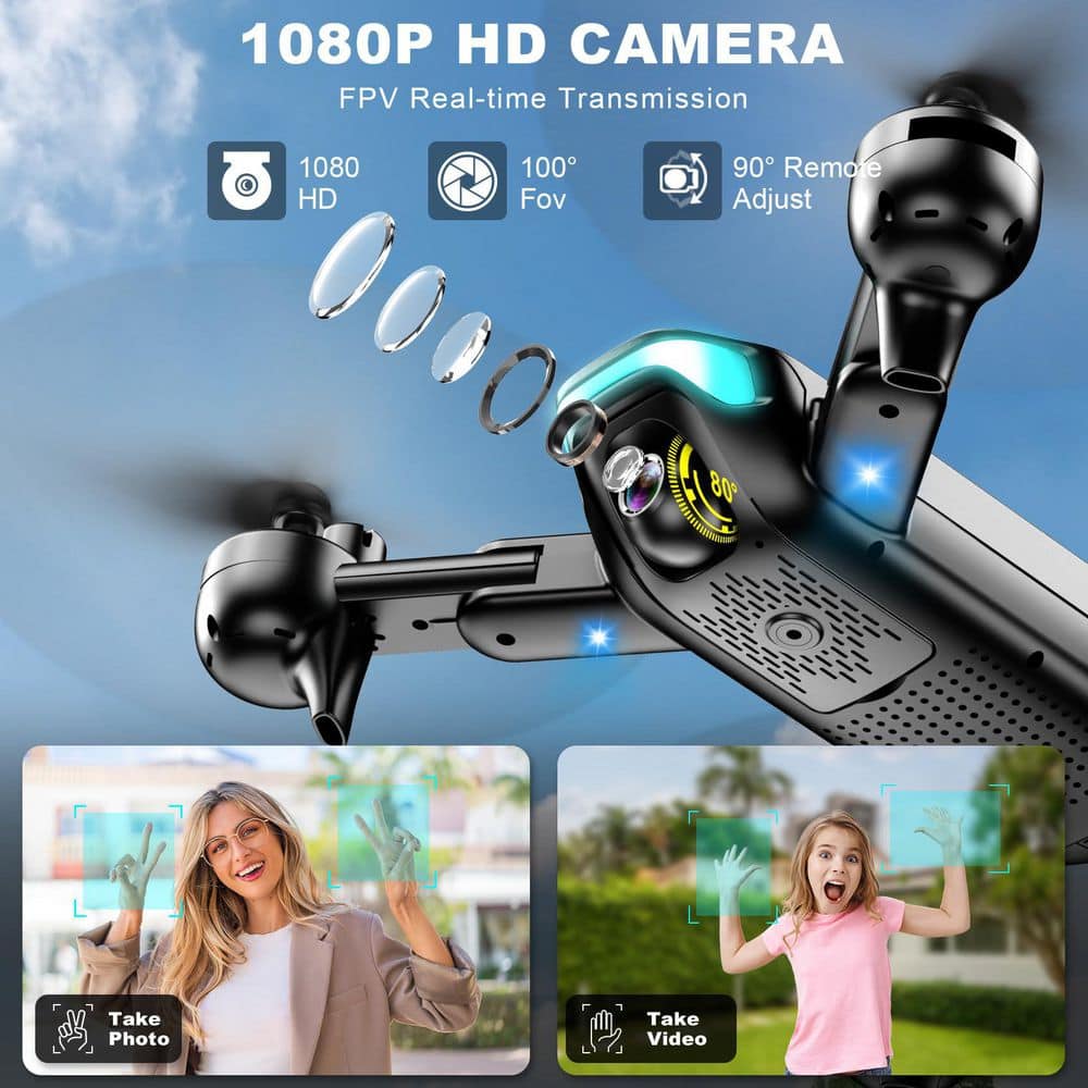 Foldable Drone with 1080P HD Camera – Live Video, Waypoint Flight, Altitude Hold, 3D Flip & 3-Speed Modes