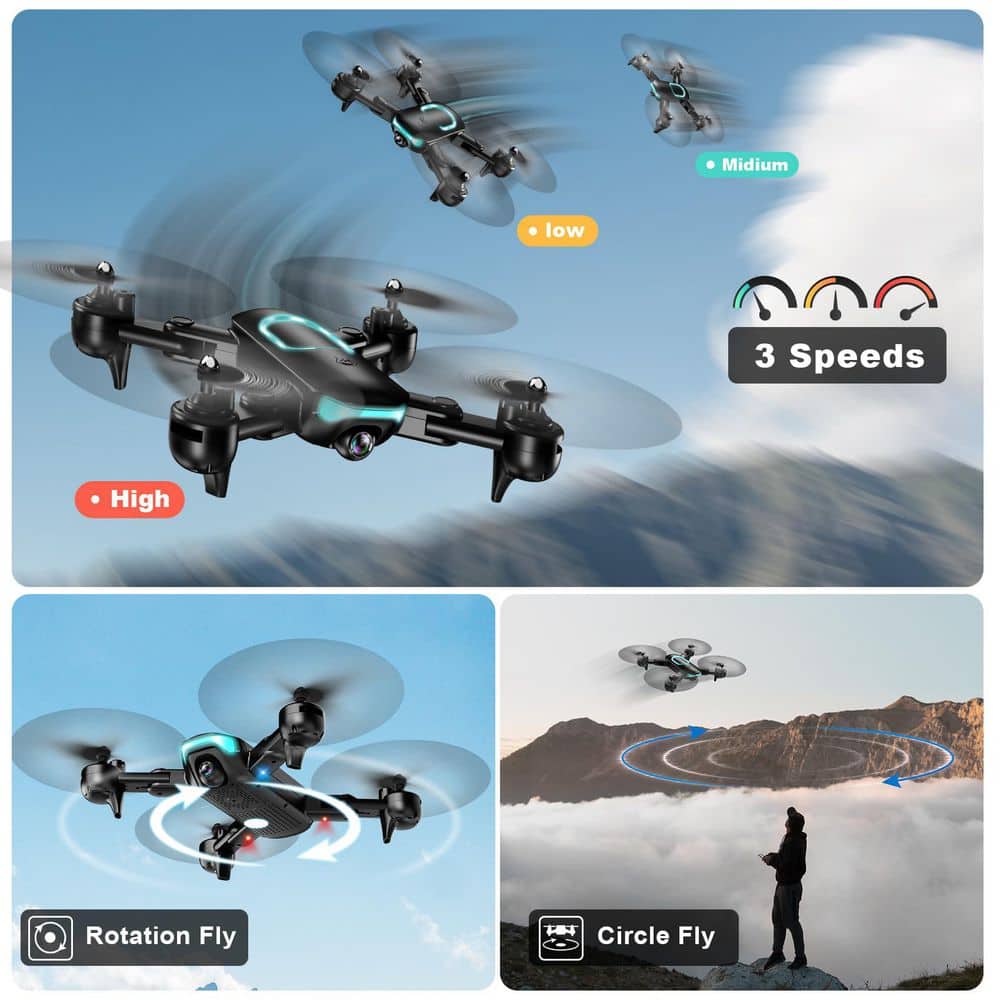 Foldable Drone with 1080P HD Camera – Live Video, Waypoint Flight, Altitude Hold, 3D Flip & 3-Speed Modes