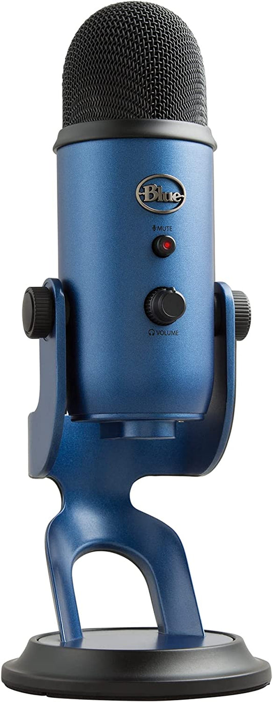 🎙️ Yeti USB Condenser Microphone – Midnight Edition for Streaming, Podcasting, Gaming & Studio Recording with VO!CE FX & 4 Pickup Patterns