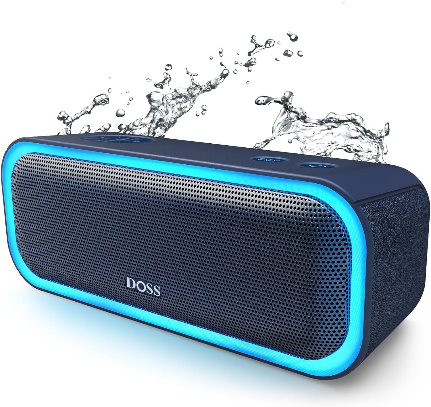 Soundbox Pro Bluetooth Speaker - 20W Stereo Sound, Enhanced Bass, IPX6 Waterproof, TWS Pairing, Multi-Color Lights, 20 Hours Playtime, Portable for Outdoor Use - Blue