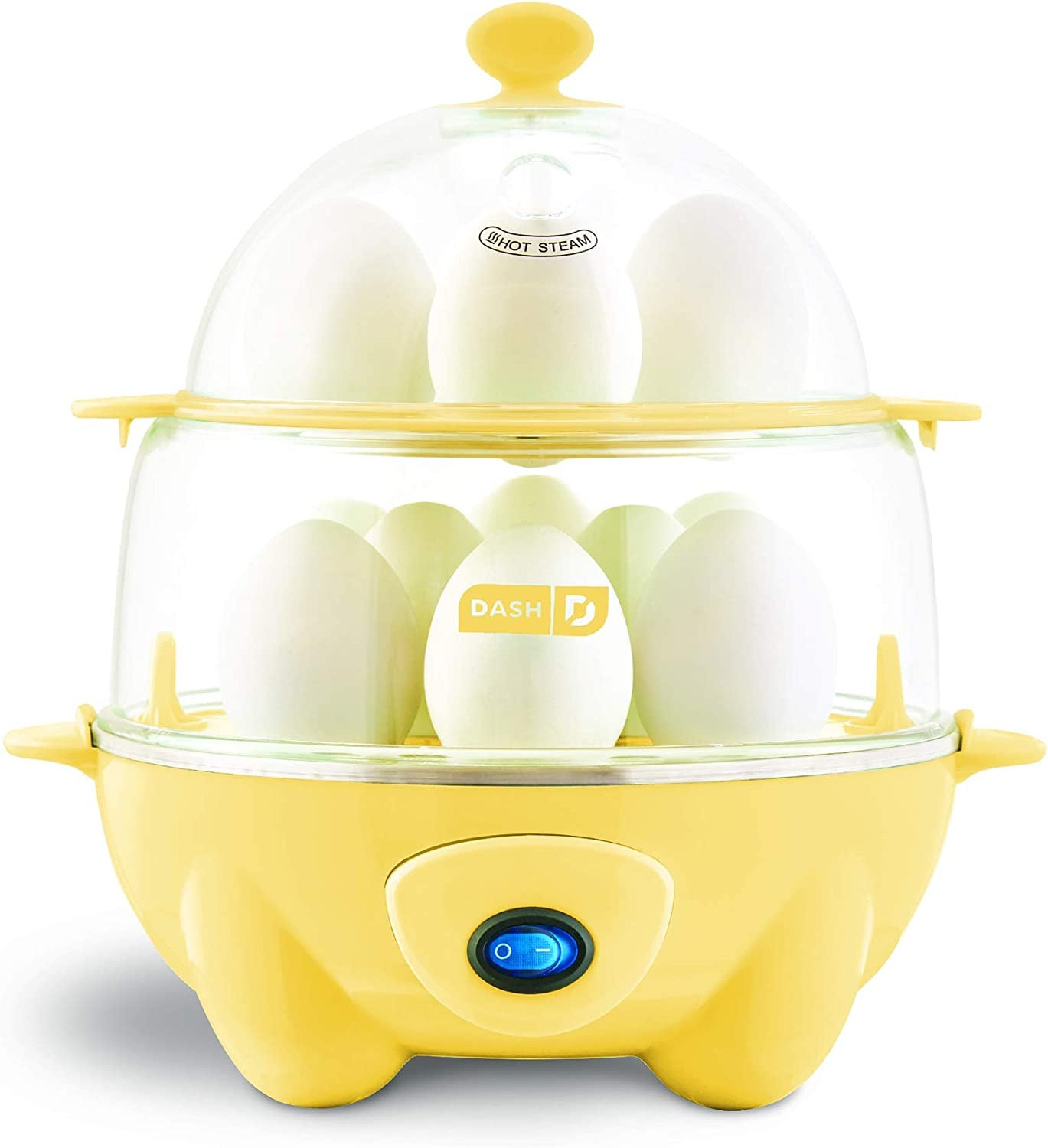Deluxe Rapid Egg Cooker for Hard Boiled, Poached, Scrambled Eggs, Omelets, Steamed Vegetables, Dumplings & More, 12 Capacity, with Auto Shut off Feature - White