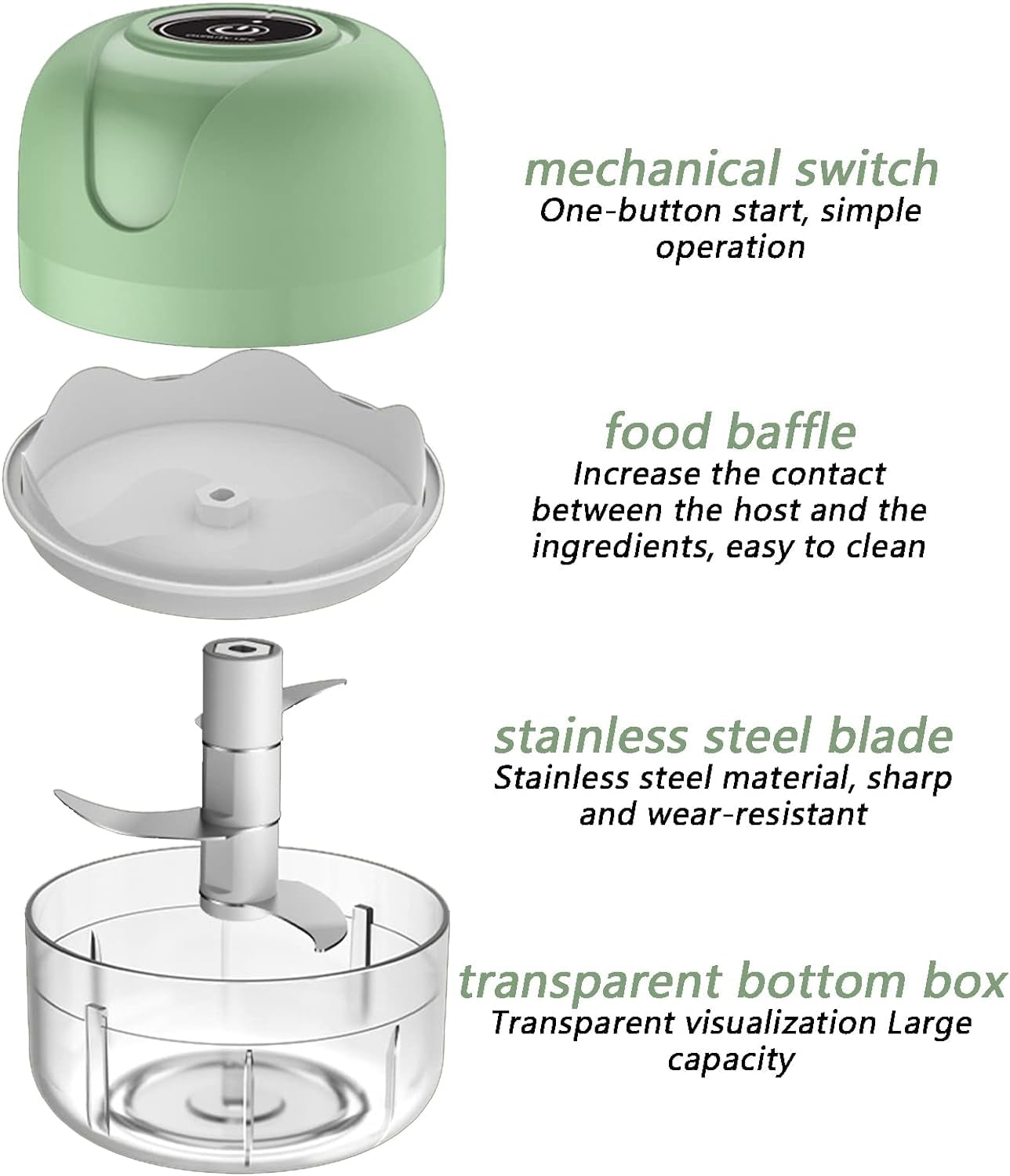 WhisperChop – Portable Electric Garlic & Veggie Chopper, 250ML with USB Recharge & Stainless Steel Blade