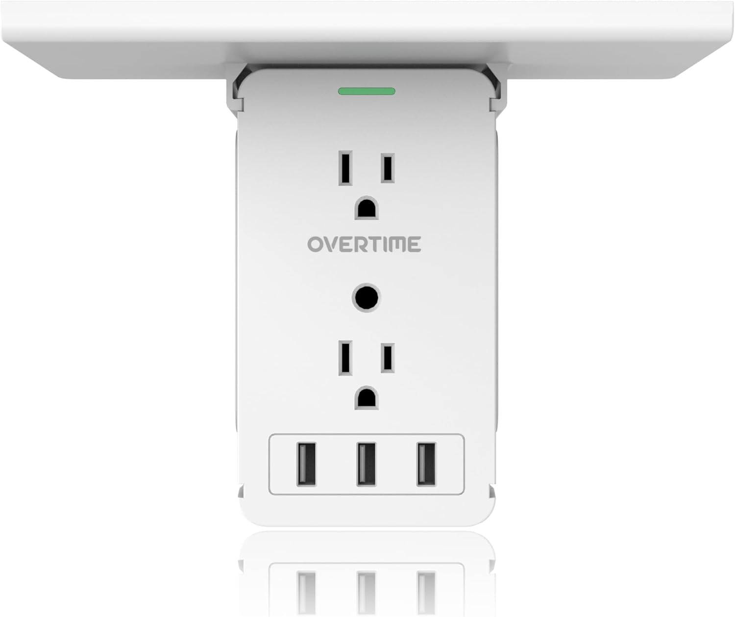Outlet Extender with Detachable Shelf – 8 AC Ports, 3 USB, Surge Protection & Space-Saving Design