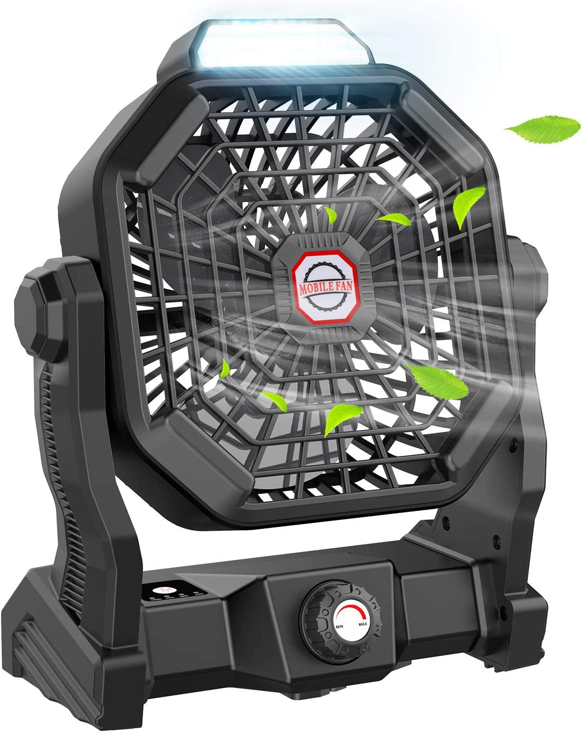 Portable Camping Fan with LED Light – Rechargeable, Quiet & Long-Lasting (36H, 9-Inch)