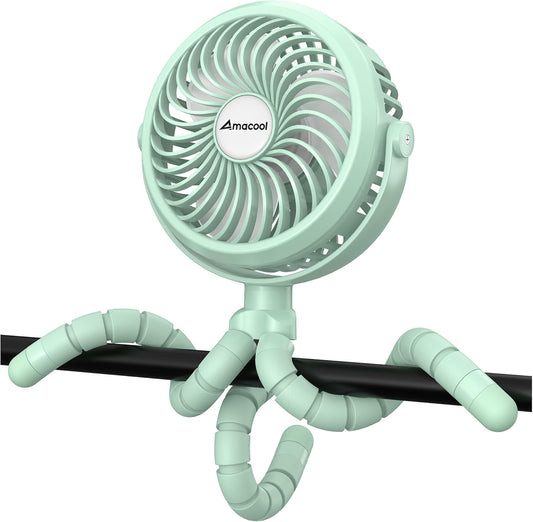 Whirl & Wander: Flexible Tripod Fan for On-the-Go Calm – Clip-On, Rotatable, Rechargeable Breeze Companion