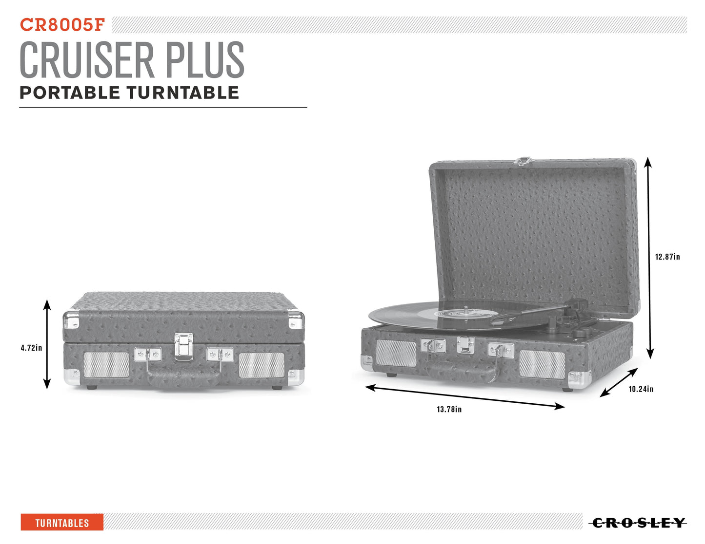 - Cruiser Plus Record Player – Wireless Audio Turntable with Speakers