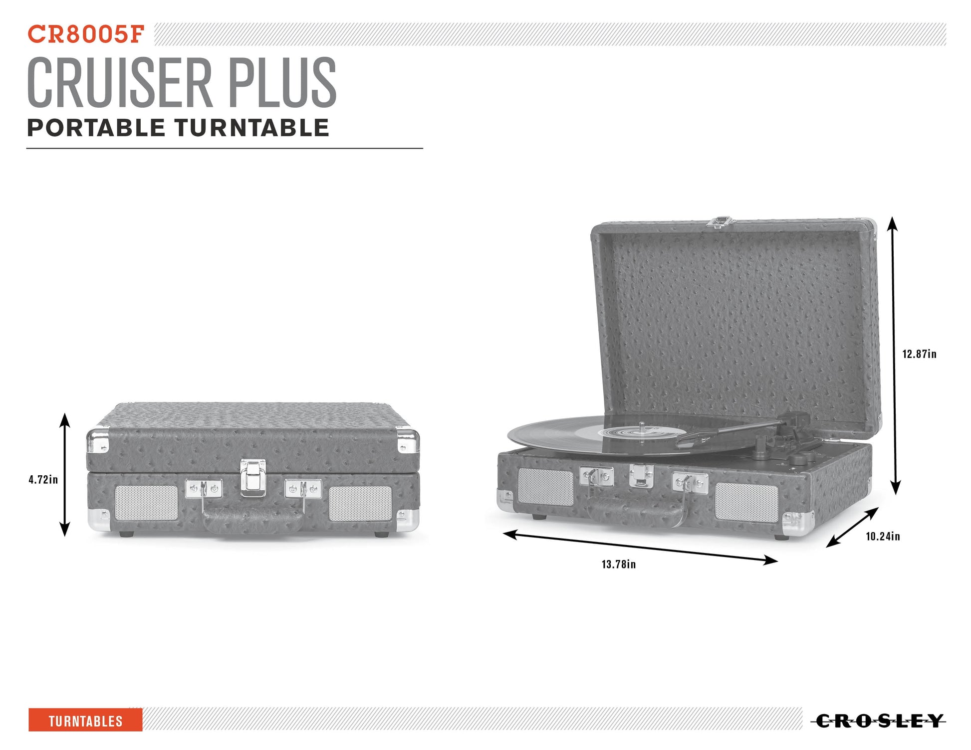 - Cruiser Plus Record Player – Wireless Audio Turntable with Speakers