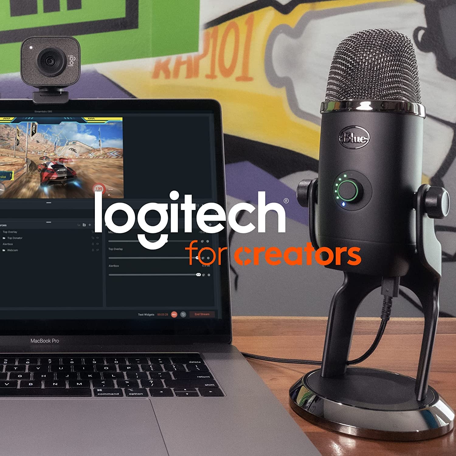 🎙️ Yeti USB Condenser Microphone – Midnight Edition for Streaming, Podcasting, Gaming & Studio Recording with VO!CE FX & 4 Pickup Patterns