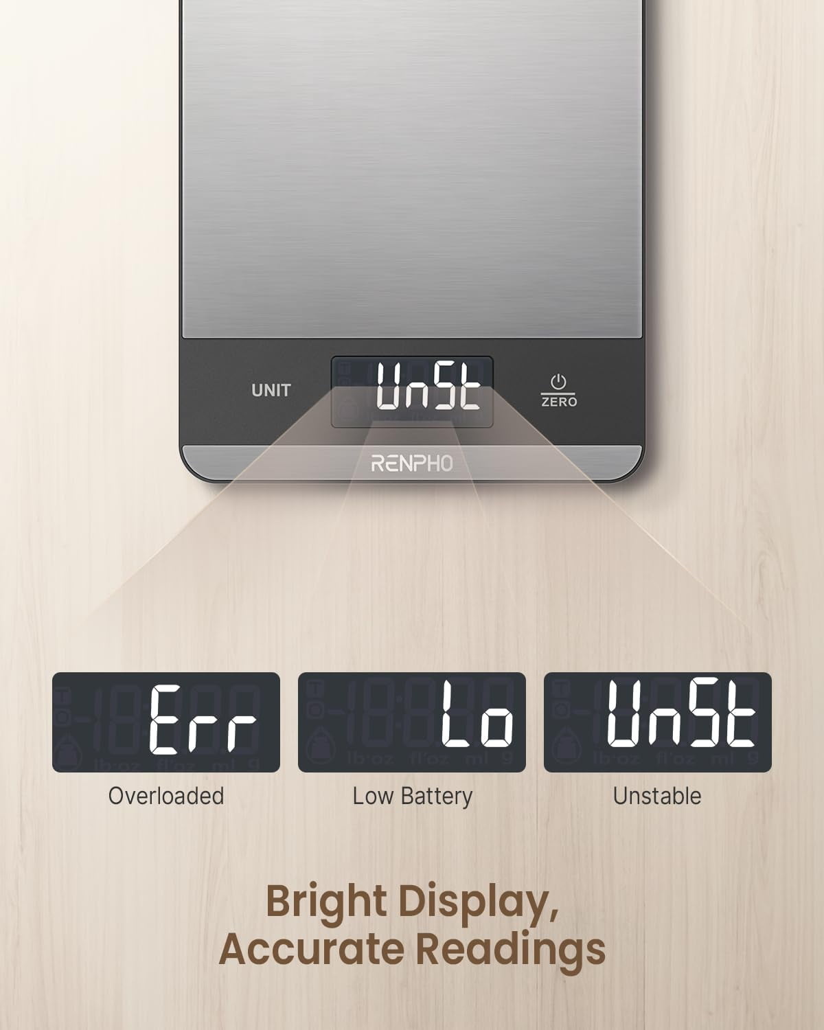 Featherlight Precision: Stainless Digital Scale with Tare & 7 Units