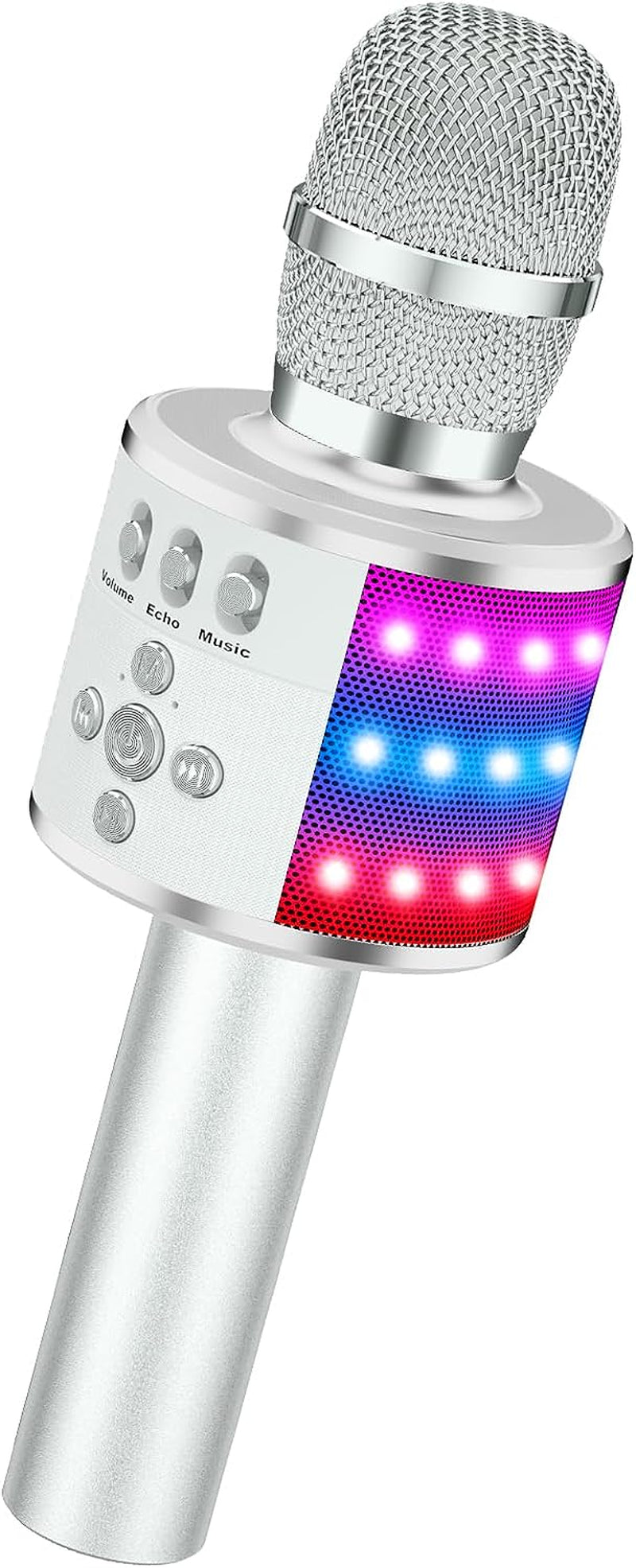 ✨ Portable Bluetooth Karaoke Microphone – Q78 Gold with Built-In Speaker, Echo Effect & LED Lights – Perfect for Parties, Gifts & On-the-Go Fun