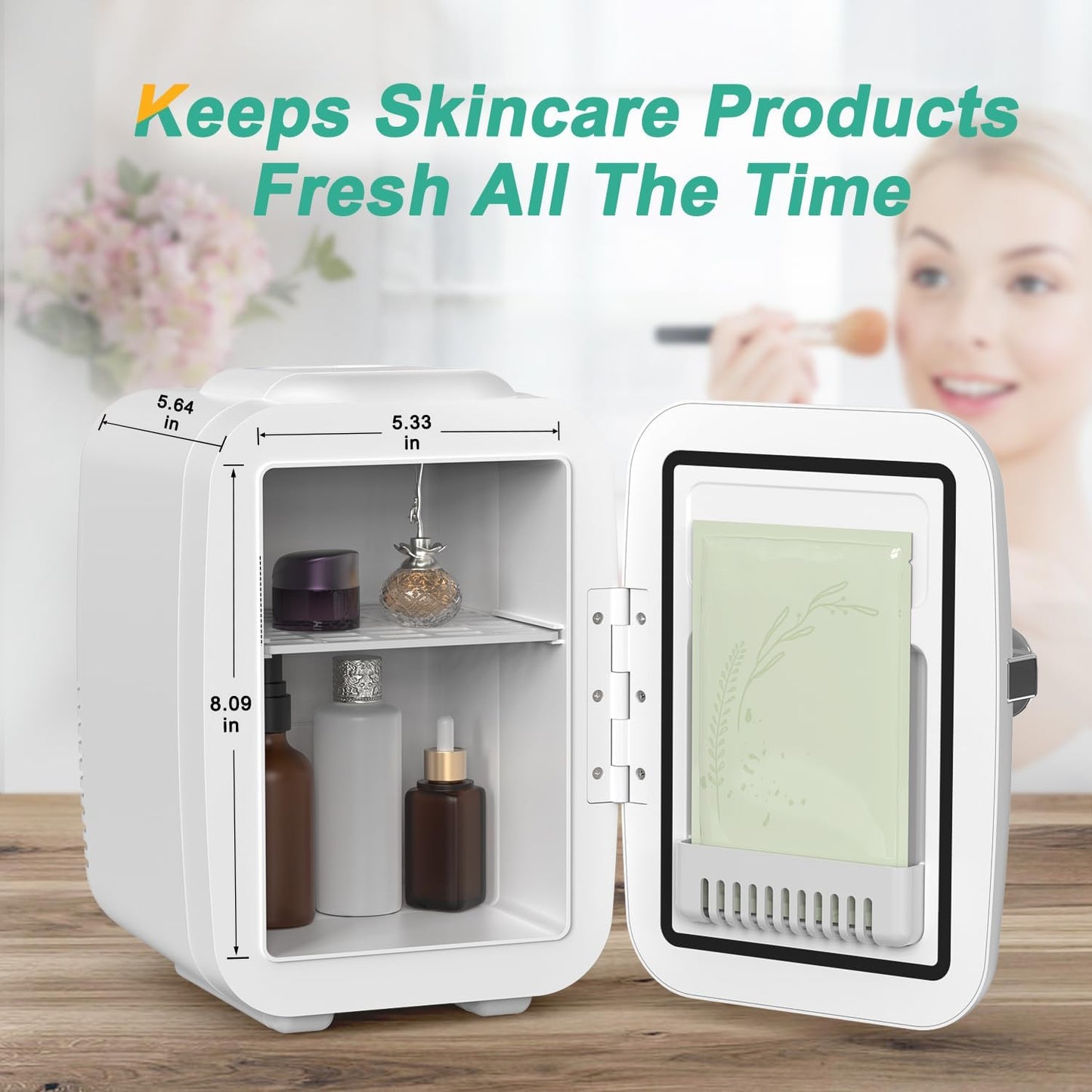 ❄️ Mini Fridge – 4L Portable Cooler & Warmer for Skincare, Snacks & Drinks | Compact Personal Fridge for Home, Office, Car & Travel | Multi-Color Options