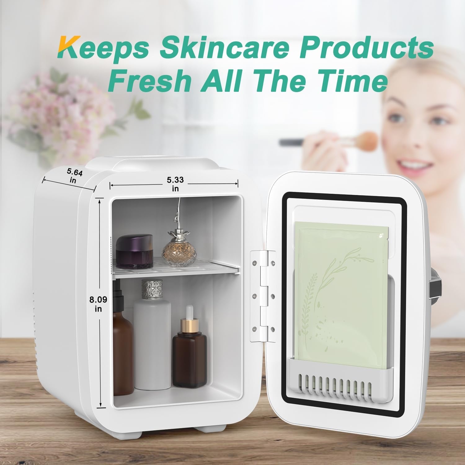 ❄️ Mini Fridge – 4L Portable Cooler & Warmer for Skincare, Snacks & Drinks | Compact Personal Fridge for Home, Office, Car & Travel | Multi-Color Options