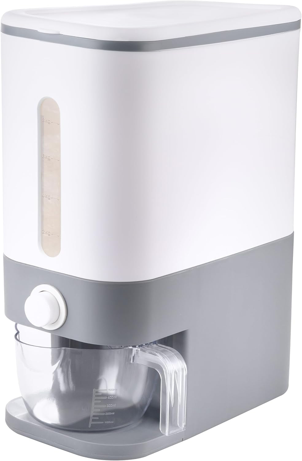 Household Grain Storage Bin – 22.5–25 lb Rice Holder with Measuring Cup, Multi-Color Options for Kitchen & Pantry Use