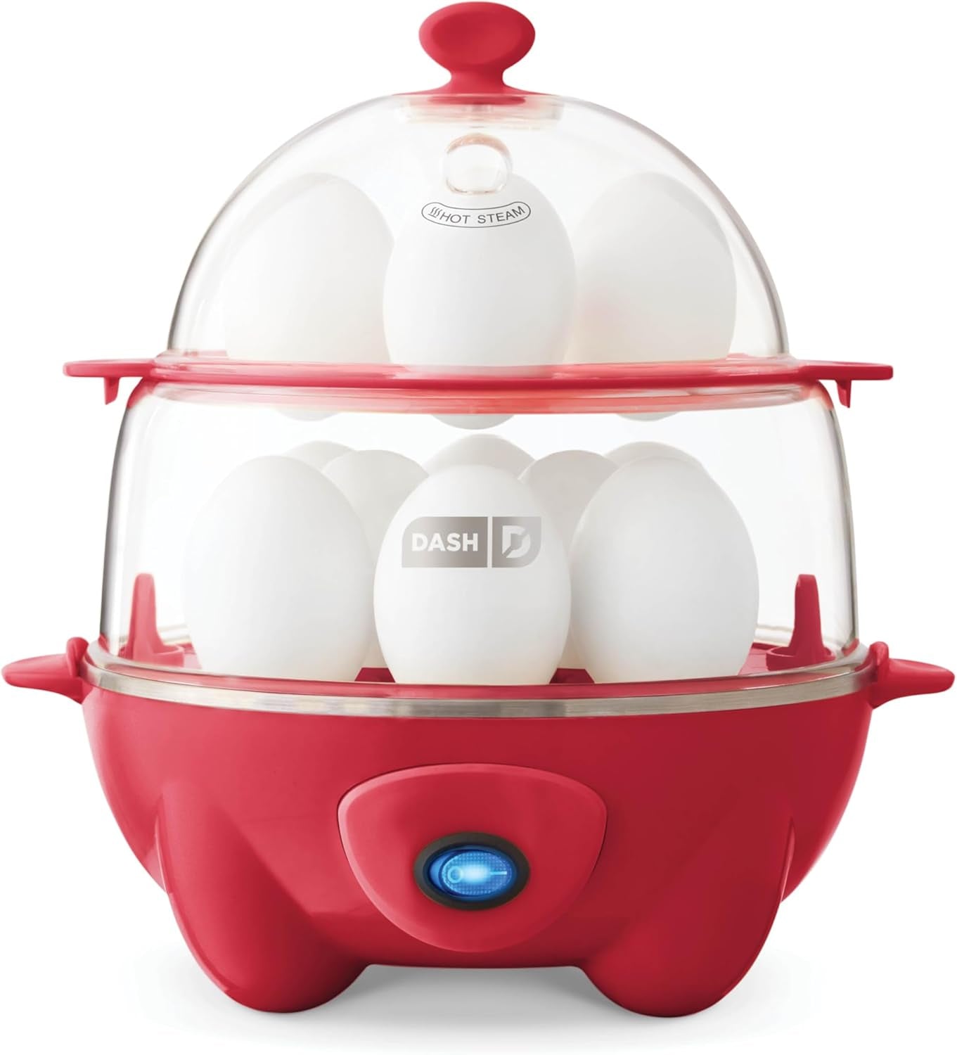 Deluxe Rapid Egg Cooker for Hard Boiled, Poached, Scrambled Eggs, Omelets, Steamed Vegetables, Dumplings & More, 12 Capacity, with Auto Shut off Feature - White