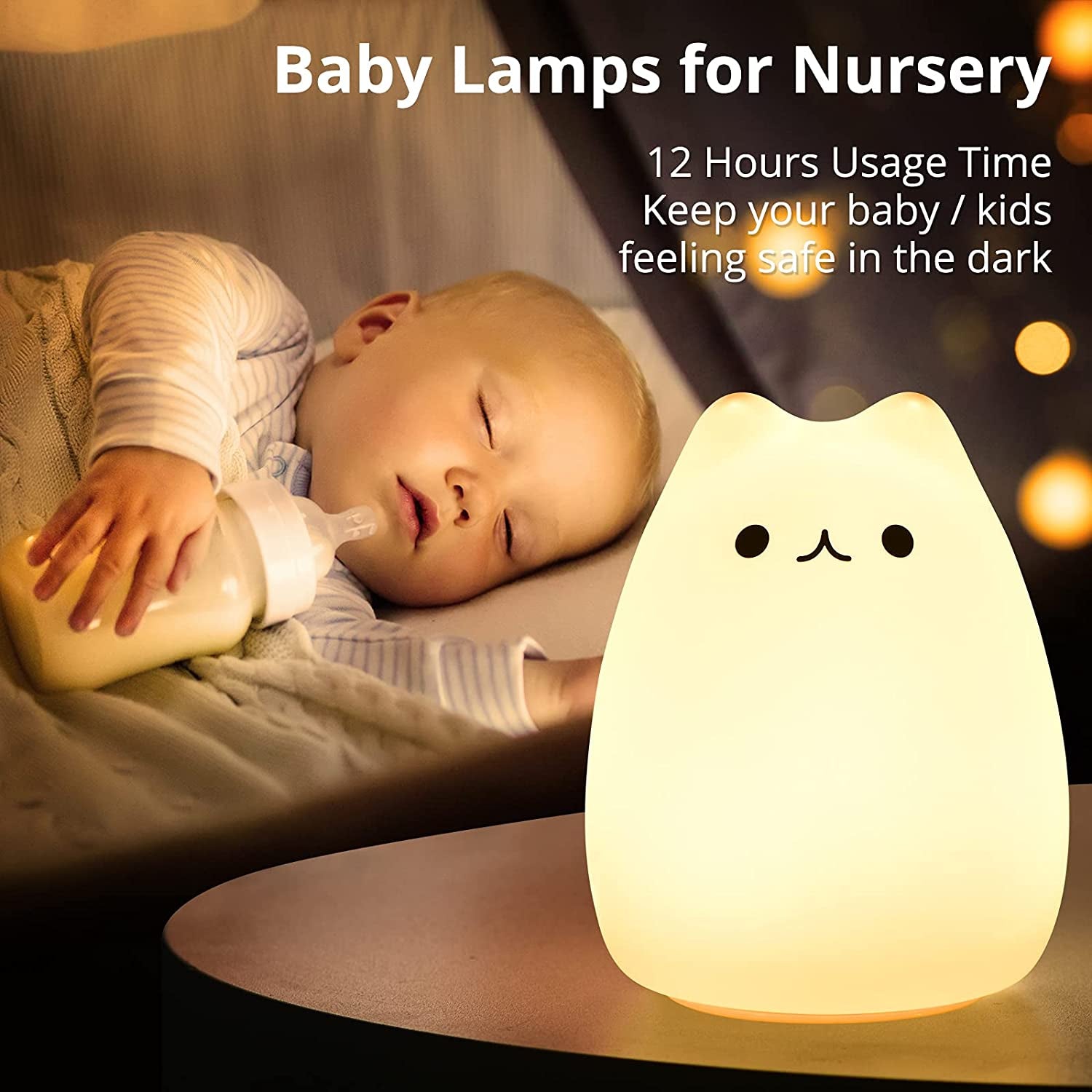 🐾 Kawaii Cat Night Light – Remote-Controlled Nursery Lamp & Gift for Girls (Ages 3+)