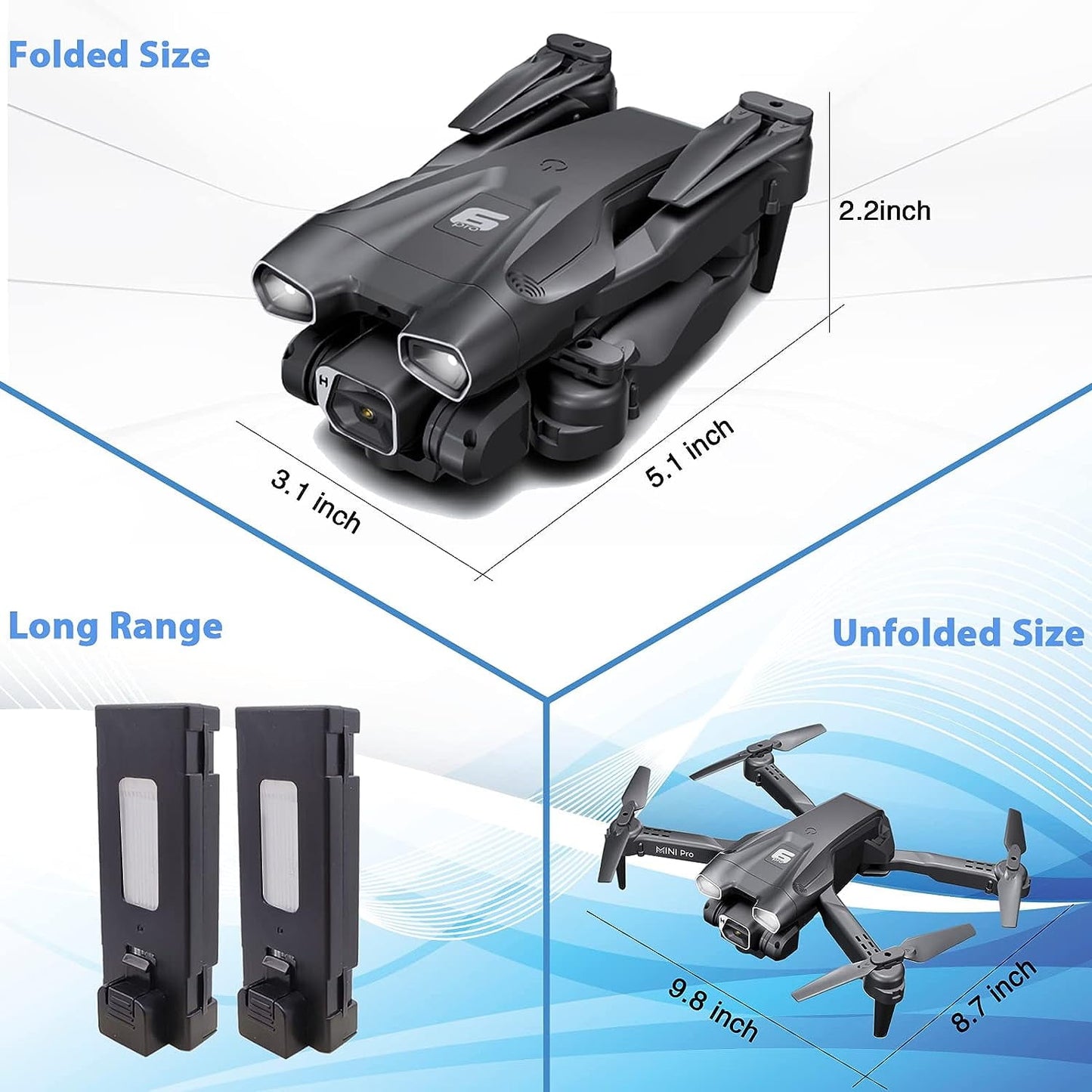 Dual 4K HD Mini Drone with Camera – FPV RC Quadcopter for Beginners, Kids & Adults