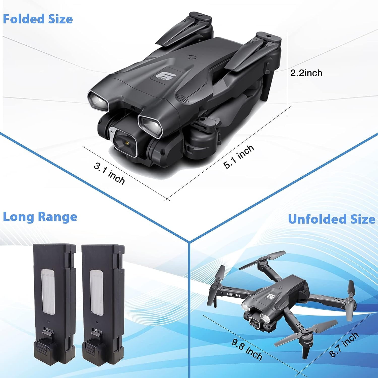 Dual 4K HD Mini Drone with Camera – FPV RC Quadcopter for Beginners, Kids & Adults