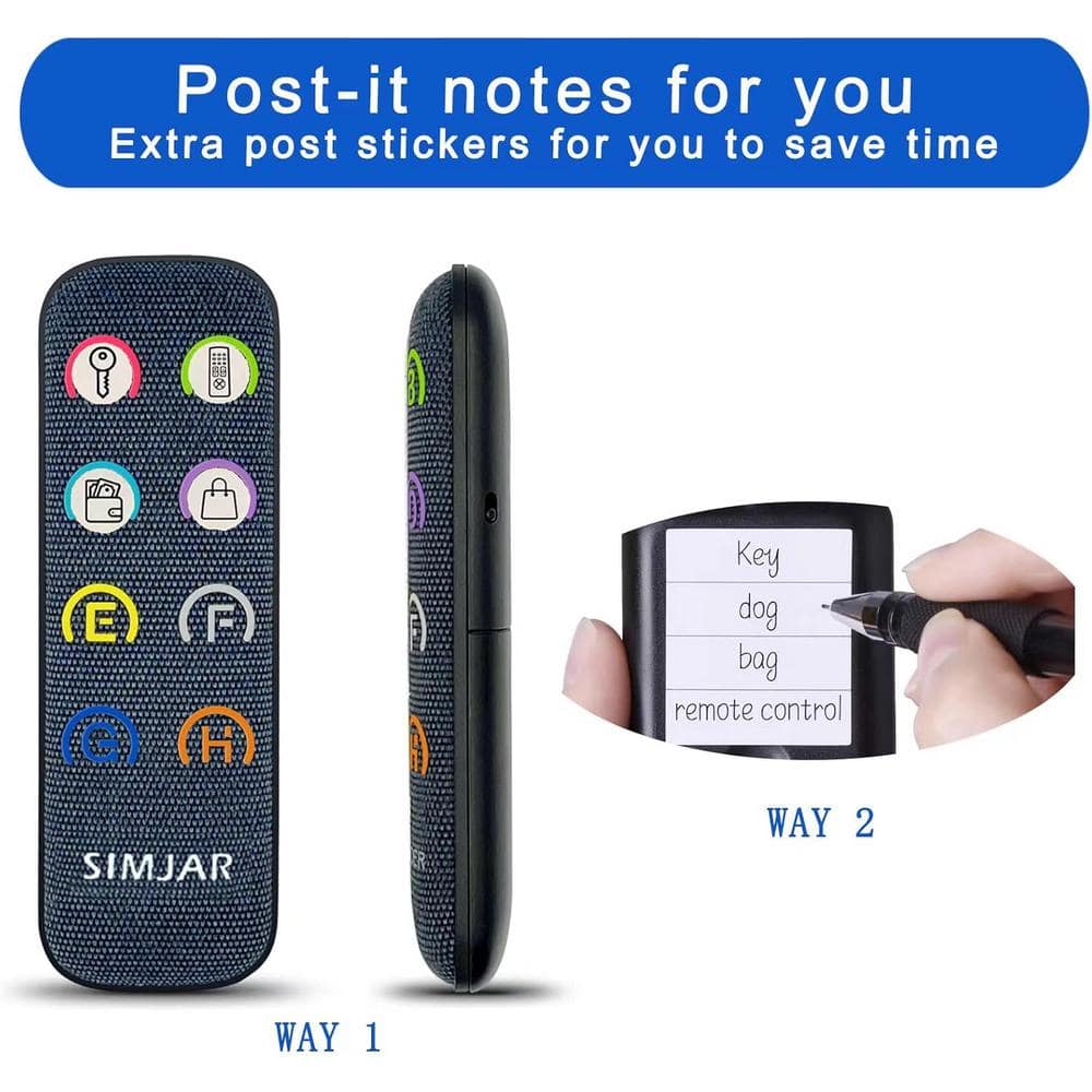 Key Finder with 6 Slim Receivers & Loud Remote – 80dB RF Locator with 1 Transmitter