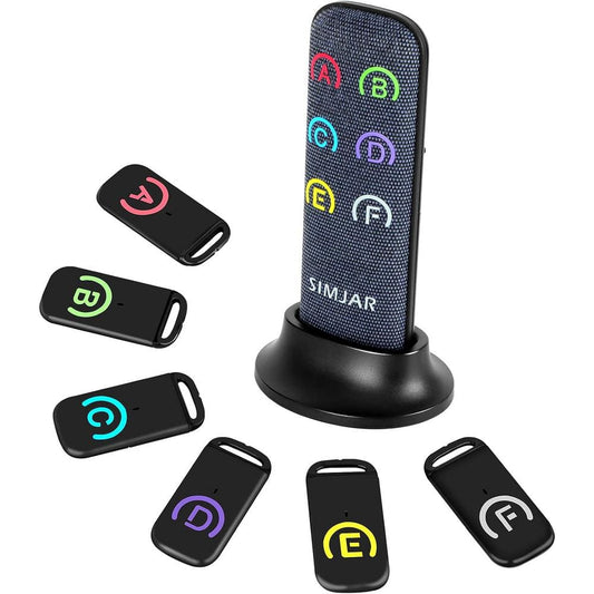 Key Finder with 6 Slim Receivers & Loud Remote – 80dB RF Locator with 1 Transmitter